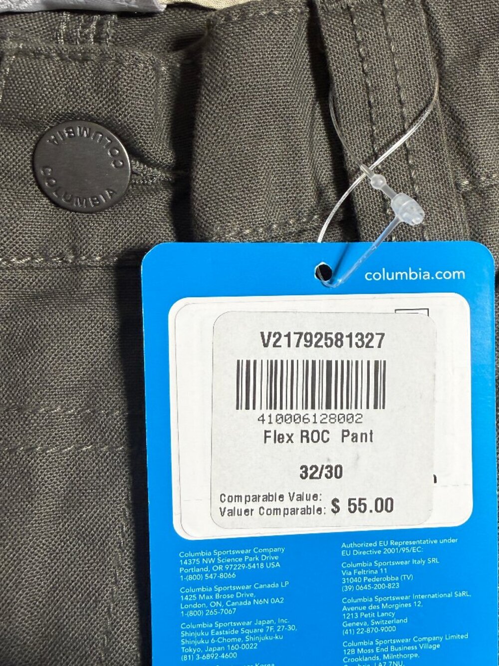 Columbia Flex ROC Pants – Dark Gray – Size 38x30 NWT - Picture 3 of 4